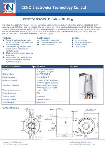 CENO Profi-Bus Slip Ring ECN025-20P2-38S