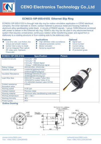 CENO RS422 sliprings ECN033-10P-05S-01EG