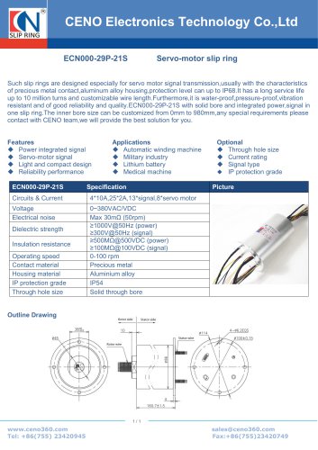 CENO Servo-motor slip ring ECN000-29P-21S