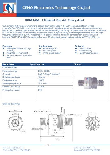 CENO Single Channel Coaxial  Rotary Joint RCN0140A