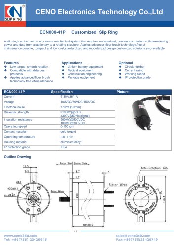 CENO Slip ring for index table ECN000-41P