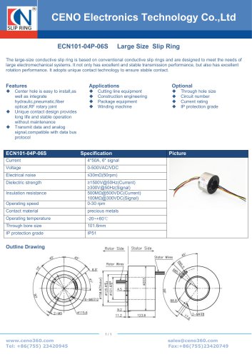 CENO Slip ring for Packing machine ECN101-04P-06S