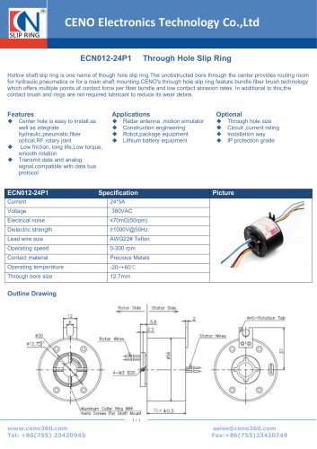 CENO Through hole slip ring ECN012-24P1