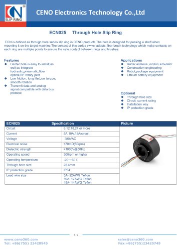 CENO Through Hole Slip Ring ECN025