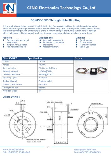 CENO Through Hole Slip Ring ECN050-18P3