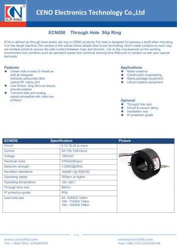 CENO Through Hole Slip Ring ECN050