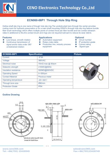 CENO Through Hole Slip Ring ECN060-06P1