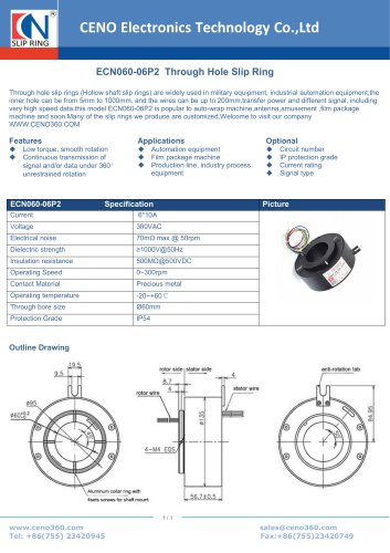 CENO Through hole slip ring ECN060-06P2