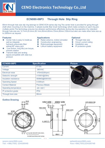 CENO Through Hole Slip Ring ECN080-06P3