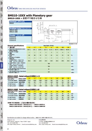 BMS10-10XX with Planetary gear