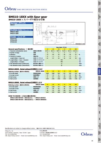 BMS10-18XX with Spur gear