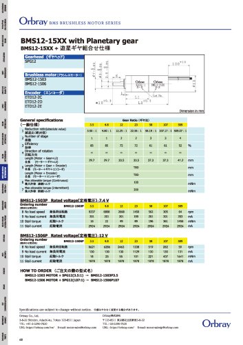 BMS12-15XX with Planetary gear