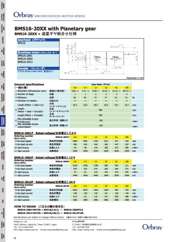 BMS16-20XX with Planetary gear