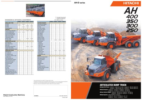 AH-D series - Articulated Dump Trucks