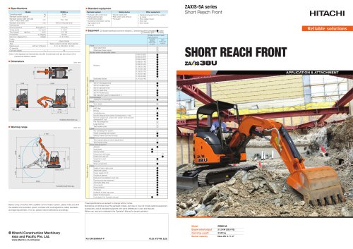 SHORT REACH FRONT zaxis 38U