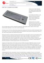 Waterproof Stainless steel desktop keyboard with integrated 25.0mm trackball mouse