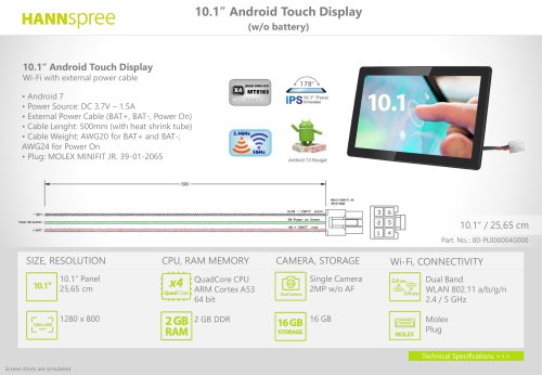 10.1” Android Touch Display