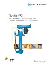 Goulds VRS Vertical Rubber-Lined Cantilever Pump Designed for Abrasive and Slurry Services