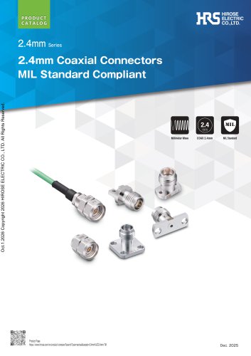 2.4mm Coaxial Connectors MIL Standard Compliant