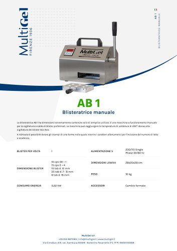AB 1 - Blisteratrice per farmacie e laboratori