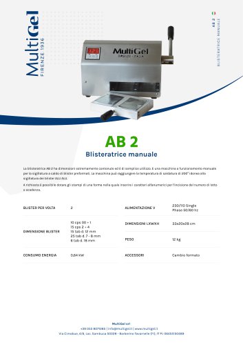 AB 2 - Blisteratrice manuale da laboratorio