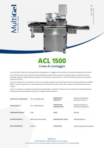 ACL 1500 - Linea automatica per conteggio e riempimento compresse