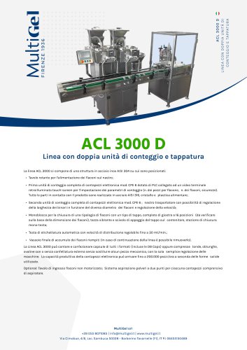 ACL 3000 D - Linea automatica doppia unità per conteggio compresse e tappatura