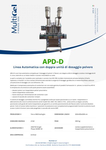 APD - D - Linea automatica di riempimento con doppia unità