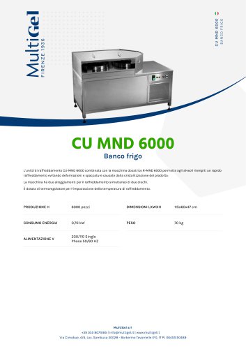 CU-MND 6000 - Banco frigo per farmaci e preparazioni galeniche
