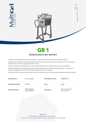 GR 1 - Setacciatore per polveri