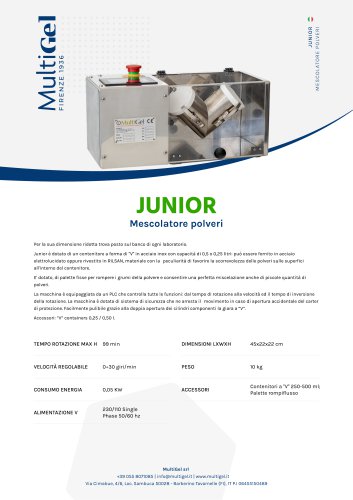 JUNIOR - Mescolatore per polveri da laboratorio