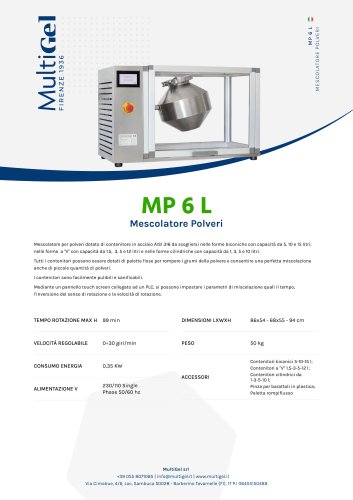 MP 6 L - Mescolatore polveri ad alta capacità