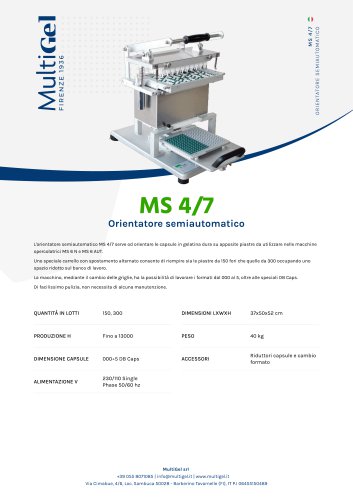 MS 4/7 - Orientatore semiautomatico per capsule