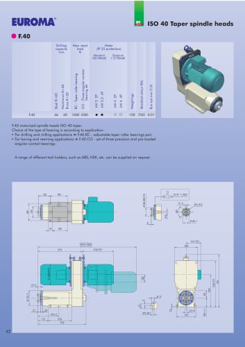 F.40 ISO 40 - Splindle Heads/Motorized Spindle