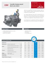 CMV Variable displacement Bent axis motor