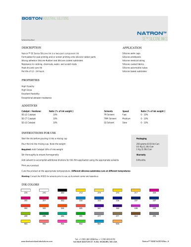 Natron™ SE™ SILICONE INKS