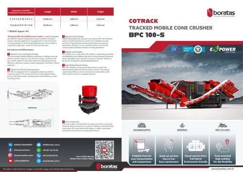 Boratas Tracked Mobile Cone Crusher with Screen - BPC100-S