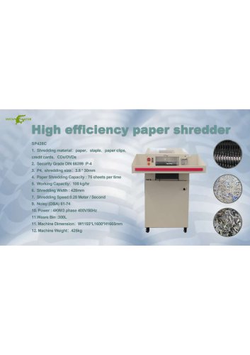 SUPU  single shaft  paper  shredder SP428C
