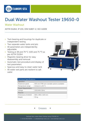 Dual Water Washout Tester 19650-0