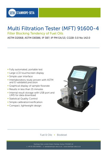 Multi Filtration Tester (MFT) 91600-4