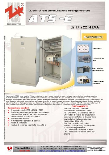 TECNOELETTRA QUADRI SERIE ATS 2011