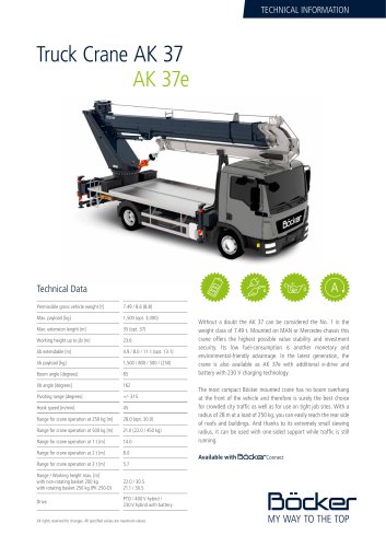 Truck Crane AK 37 AK 37e