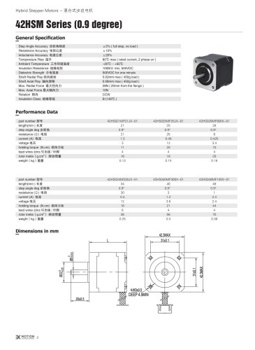 HYBRID STEPPER MOTOR/42HSM SERIES