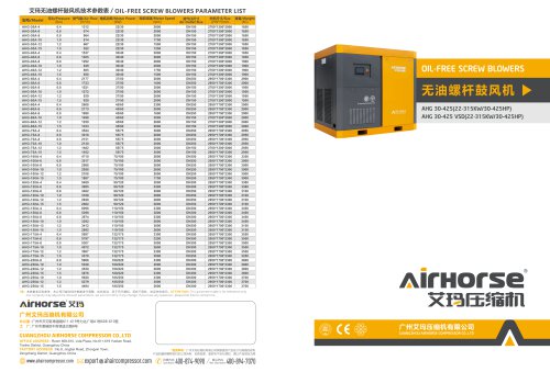 OIL-FREE SCREW BLOWERS