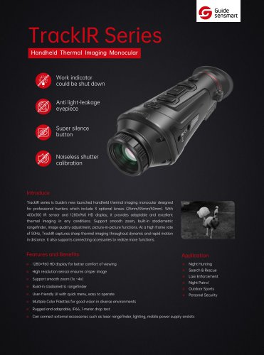 GUIDE TrackIR Pro25 Handheld Thermal Imaging Monocular