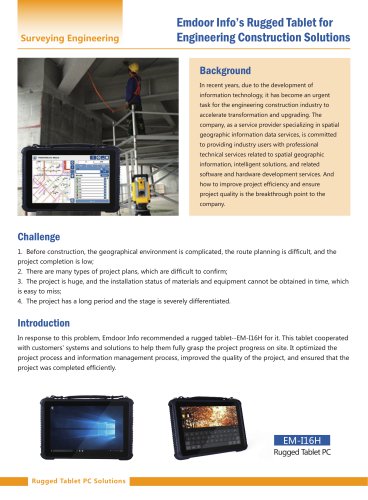 EM-I16H Rugged Tablet PC: Revolutionizing Engineering Construction with Advanced Project Management Solutions