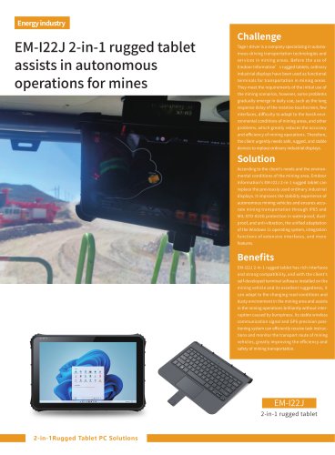 EM-I22J 2-in-1 Rugged Tablet: Enhancing Autonomous Transportation Efficiency in Mining Operations