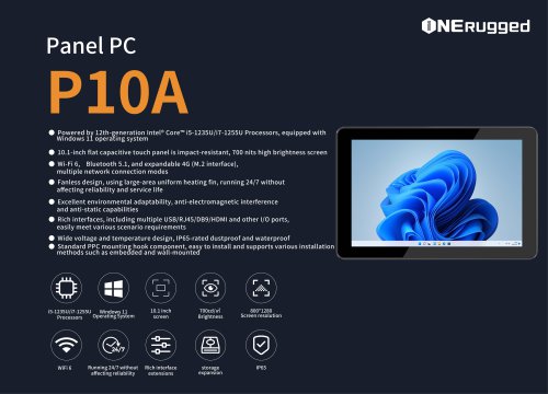 EM-P10A Panel PC: 12th Gen Intel Core, Windows 11, and Robust Design for Unmatched Performance