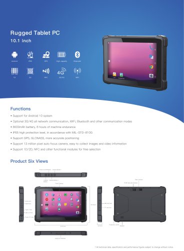 EM-Q11 Emdoor Info. 10.1 inch IP65 Rugged Tablet 
