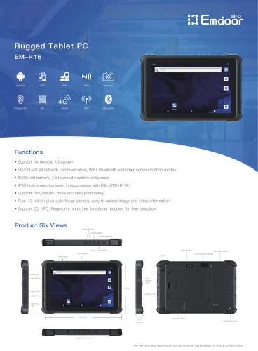 EM-R16: Android 13 Rugged Tablet - Unleashing Durability and Advanced Features